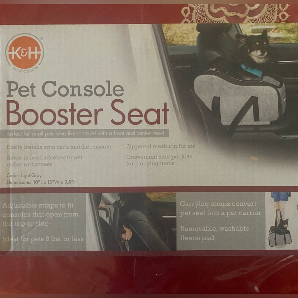 K&H Portable Pet Console Booster Dog Car Seat